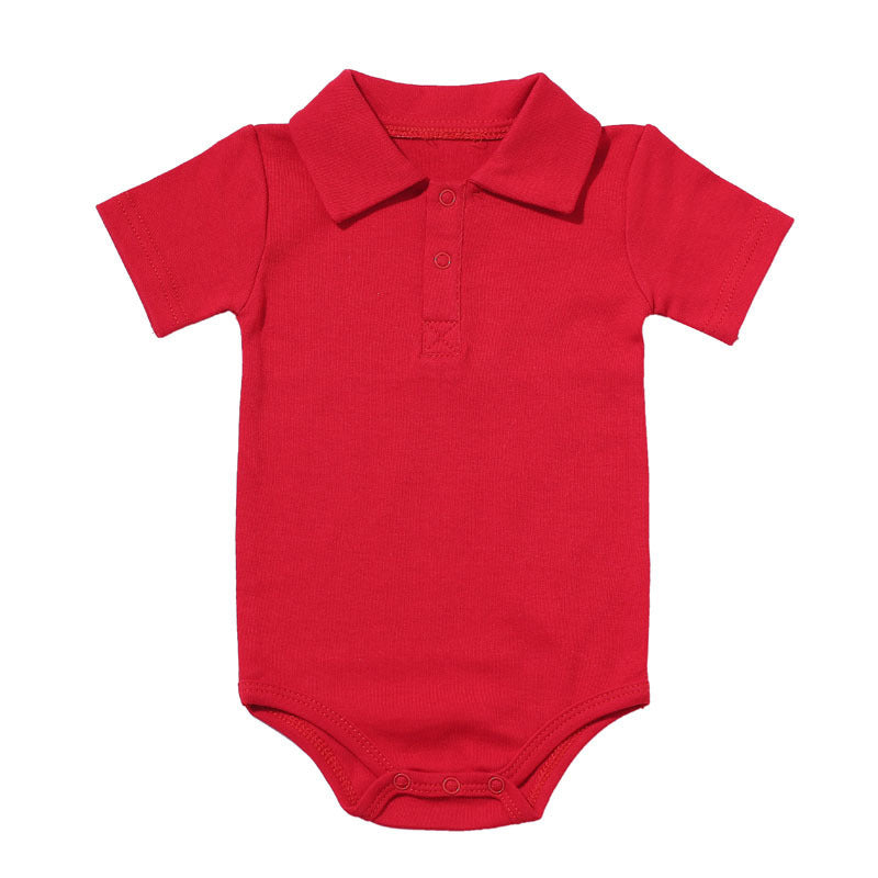 Soft Cotton Baby Onesies with Lapel Design – Newborn & Infant Bodysuit