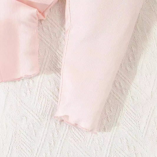 3-Piece Baby Outfit Set – Printed Top, Pants & Hat for Infants