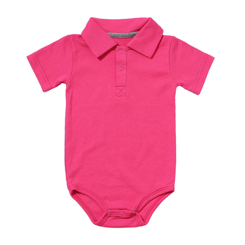 Soft Cotton Baby Onesies with Lapel Design – Newborn & Infant Bodysuit