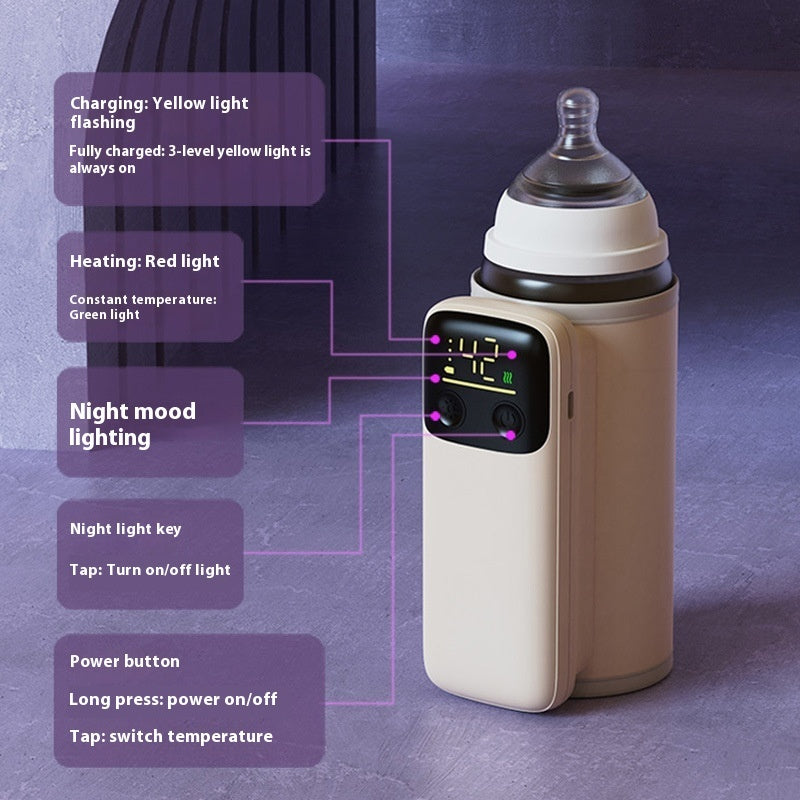 Baby Bottle Warmer – Portable Insulation Cover with Constant Temperature Heating