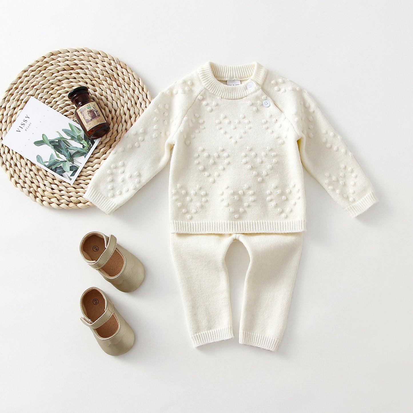 Knitted Baby Sweater & Pants Set – Cozy 2-Piece Outfit for Infants & Toddlers