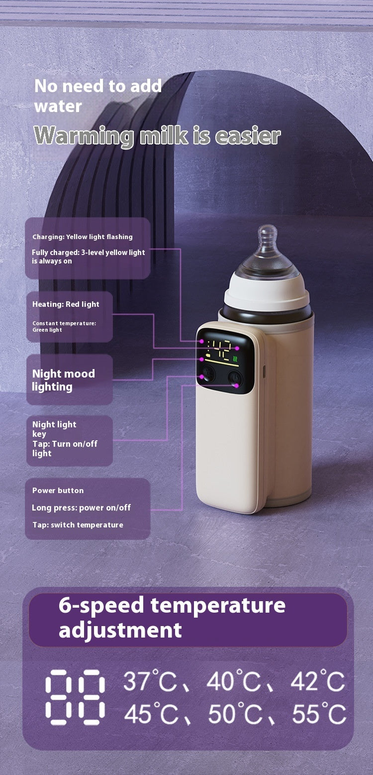 Baby Bottle Warmer – Portable Insulation Cover with Constant Temperature Heating